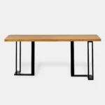 Stół z dębowym blatem, metalowa podstawa SNAKE