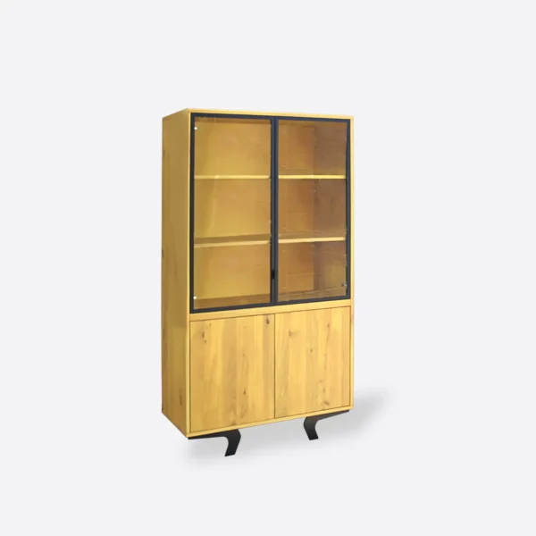 Designerska witryna dębowa z litego drewna do salonu VITA