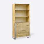 Designerski regał drewniany z szufladami i szafką BORA