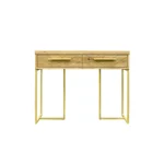 Konsola dębowa z szufladami i metalowymi nogami do salonu CARIN I