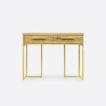 Konsola dębowa z szufladami i metalowymi nogami do salonu CARIN I