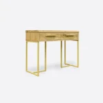 Konsola dębowa z szufladami i metalowymi nogami do salonu CARIN I