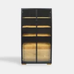 Designerska witryna z drewna litego do salonu CARLA