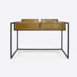 Industrialne biurko z drewna litego z szufladami do gabinetu
