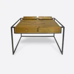 Industrialne biurko z drewna litego z szufladami do gabinetu