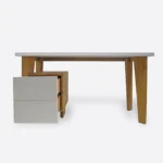 Designerskie biurko drewniane z kontenerkiem do gabinetu pokoju GRAND