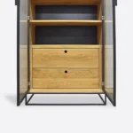 Witryna dębowa loft z litego drewna do salonu MERIS II