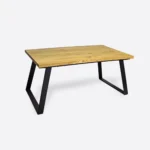 Stół z dębowym blatem na metalowych nogach w stylu loftowym CALLA