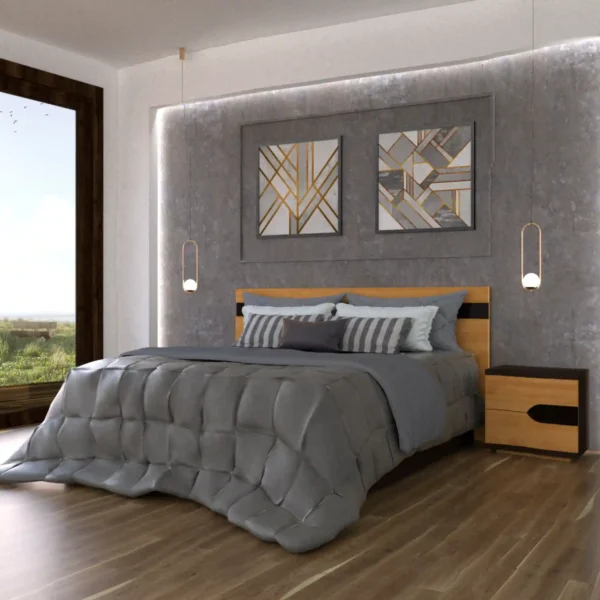 Łóżko z litego drewna do sypialni LAGOS