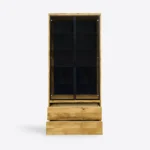 Drewniana witryna dębowa z szufladami do salonu DELIO