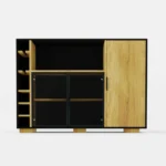 Designerski barek dębowy na alkohol do salonu CARLA