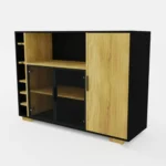 Designerski barek dębowy na alkohol do salonu CARLA