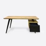 Nowoczesne biurko z drewna dębowego na metalowych nogach do biura i gabinetu VITA II