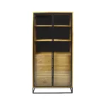 Witryna dębowa z szufladami na metalowej podstawie MERIS III