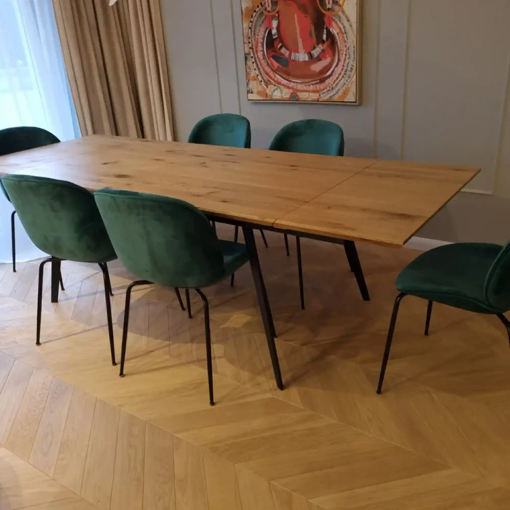 stół dębowy VITA II z dostawkami - realizacja