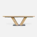 Stół z dębowym blatem i metalową podstawą VENICE