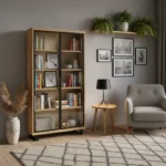 dębowa witryna DELIO III stalowa podstawa (2)