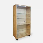 Dębowa witryna ze szklanymi półkami ANDORA I