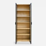 Dębowa przeszklona witryna słupek do salonu DELIO