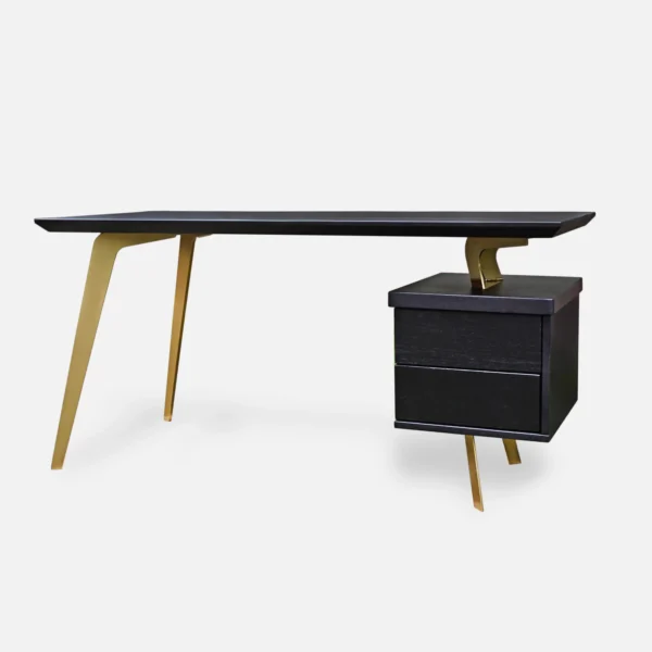 Industrialne biurko VITA II dębowy blat