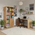 omnis regał i biurko z drewna dębowego (3)