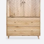 Dębowa szafa dwudrzwiowa z szufladami do sypialni AXEL (7)