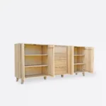 Komoda dębowa z 4 szufladami i 2 szafkami NESS II (8)