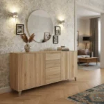 dębowa Komoda ness II z 4 szufladami i szafkami