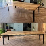 VIVA II 195×100 + dostawka 2×45 lakier miód, stal kolor antracyt (2)