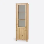 Witryna dębowa przeszklona słupek do salonu DAVOS (1)
