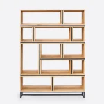 regał dębowy LIVO II metalowa podstawa (1)