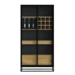 Dębowa witryna na alkohol do salonu NEMIR I - obrazek 2