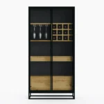 dębowa witryna NEMIR I z wysuwaną półką (2)