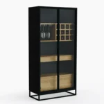 dębowa witryna na alkohole NEMIR I z wysuwaną półką (3)