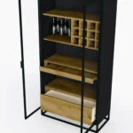 drewniana witryna barek NEMIR I z wysuwaną półką (7)