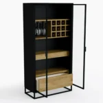 dębowa witryna na alkohole NEMIR I z wysuwaną półką (8)