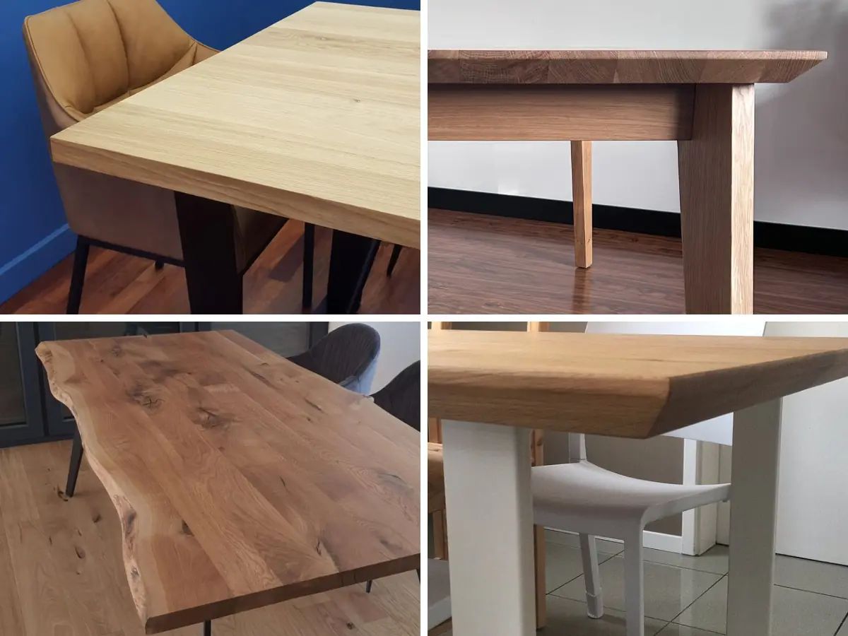 rodzaje krawędzi blatów dębowych