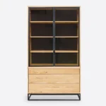 dębowa witryna MERIS IV z szufladami (2)